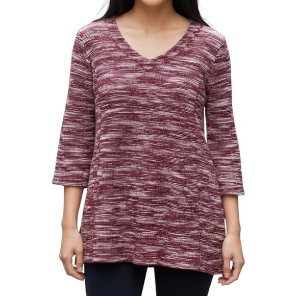 Liz Claiborne Weekend Pullover Shirt-Size XL-3/4 Length Sleeves-V-neck-2 Pockets - Picture 1 of 7